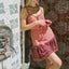 Floral Strappy Mini Boho Dress Red / S