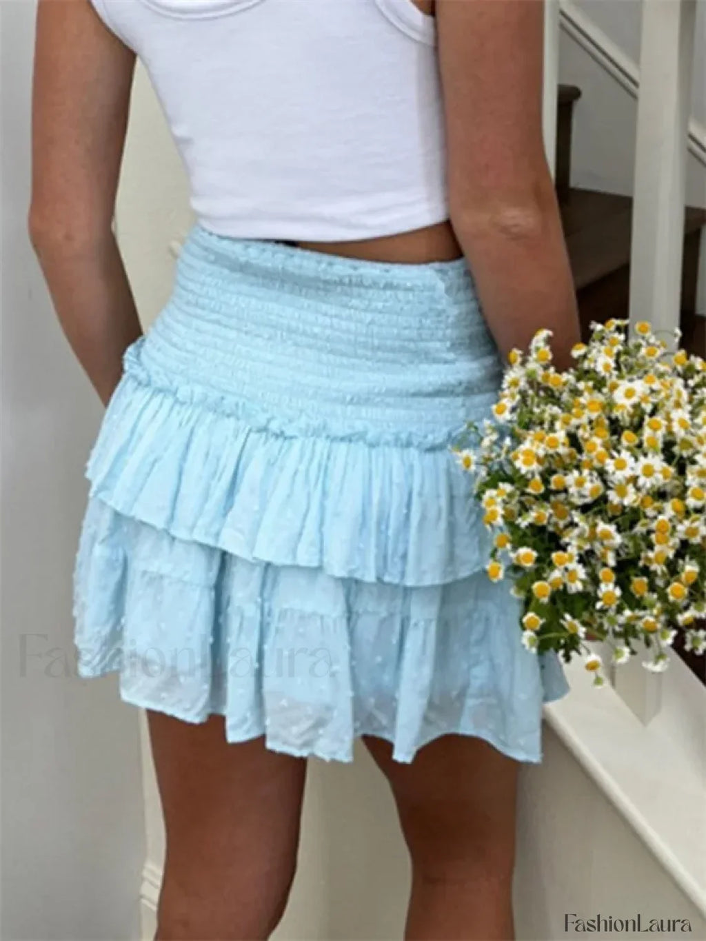 Floral Tiered High Waist Skirt