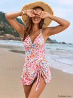 Floral V neck One Piece