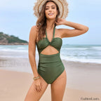 Flower Print Halter One Piece color 2 / S