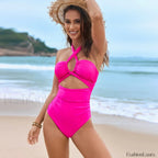 Flower Print Halter One Piece color 3 / S