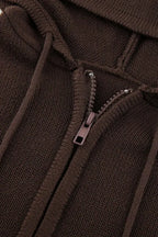 Full Zip Knit Hooded Hoodie