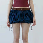 Gothic Contrast Pocket Mini Skirt Malachite Blue / S