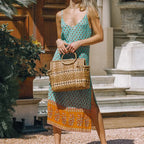 Green Side Slit Rayon Boho Dress