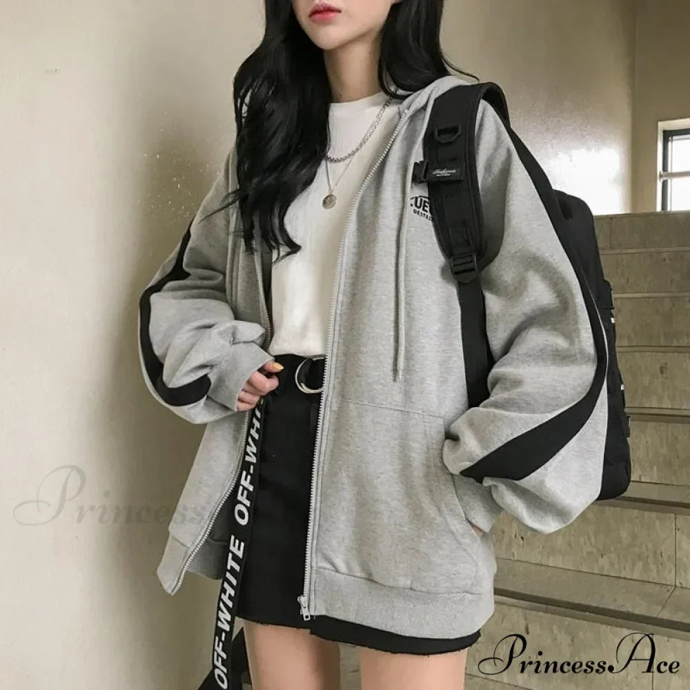 Harajuku Arm Long Hoodie Oversized - - Women's - Fit Loose - Boyfriend Style Street Casual Fleece Sweatshirt Material