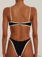 High Cut Solid Color Bikini Set