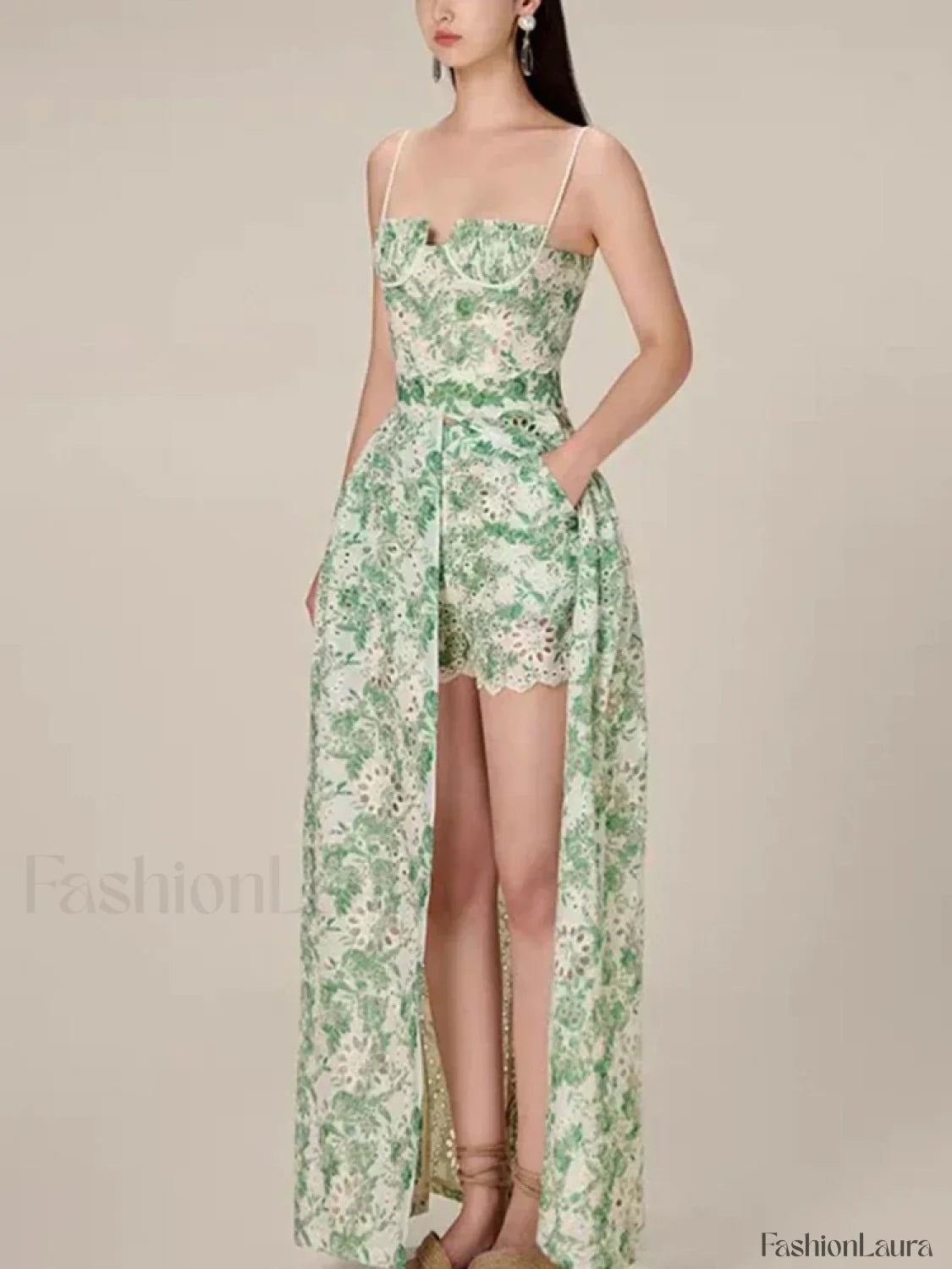 Hit Color Strapless Shorts Two Piece Set