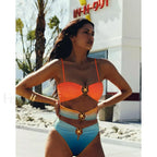 Hollow Out Cheeky One Piece orange / S