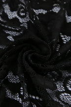 Jacquard Sheer Lace Long Sleeve Mermaid Maxi Dress
