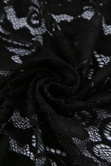 Jacquard Sheer Lace Long Sleeve Mermaid Maxi Dress