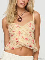 Lace Patchwork Mesh Crop Top
