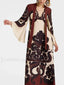 Lace Single Breasted Boho Dress Red / S