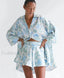 Loose Print Shirt Shorts Two Piece Set Blue / S