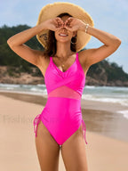 Mesh Patchwork Solid Color One Piece