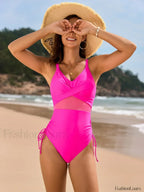 Mesh Patchwork Solid Color One Piece