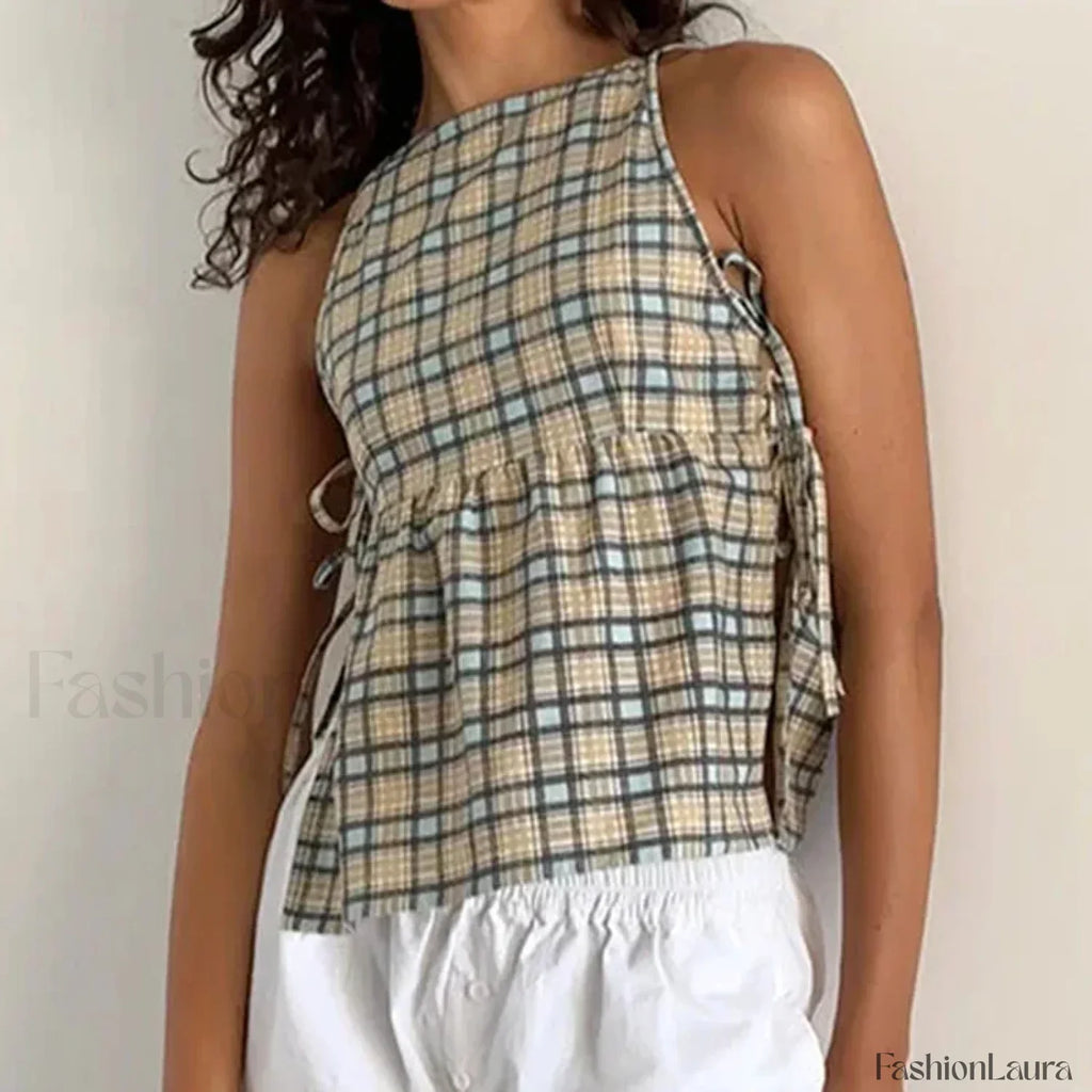 Milkmaid Side Tie Crop Top