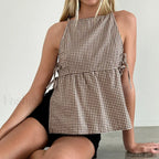 Milkmaid Side Tie Crop Top