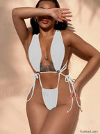 Mini Low Waist Thong One Piece WHITE / S