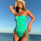 Neon Green Strapless One Piece