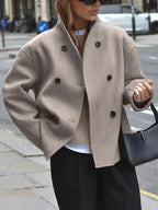Oversized Charming Button Down Jacket Brown / XS Jackets