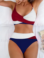 Patchwork String Bikini Set BROWN1 / S