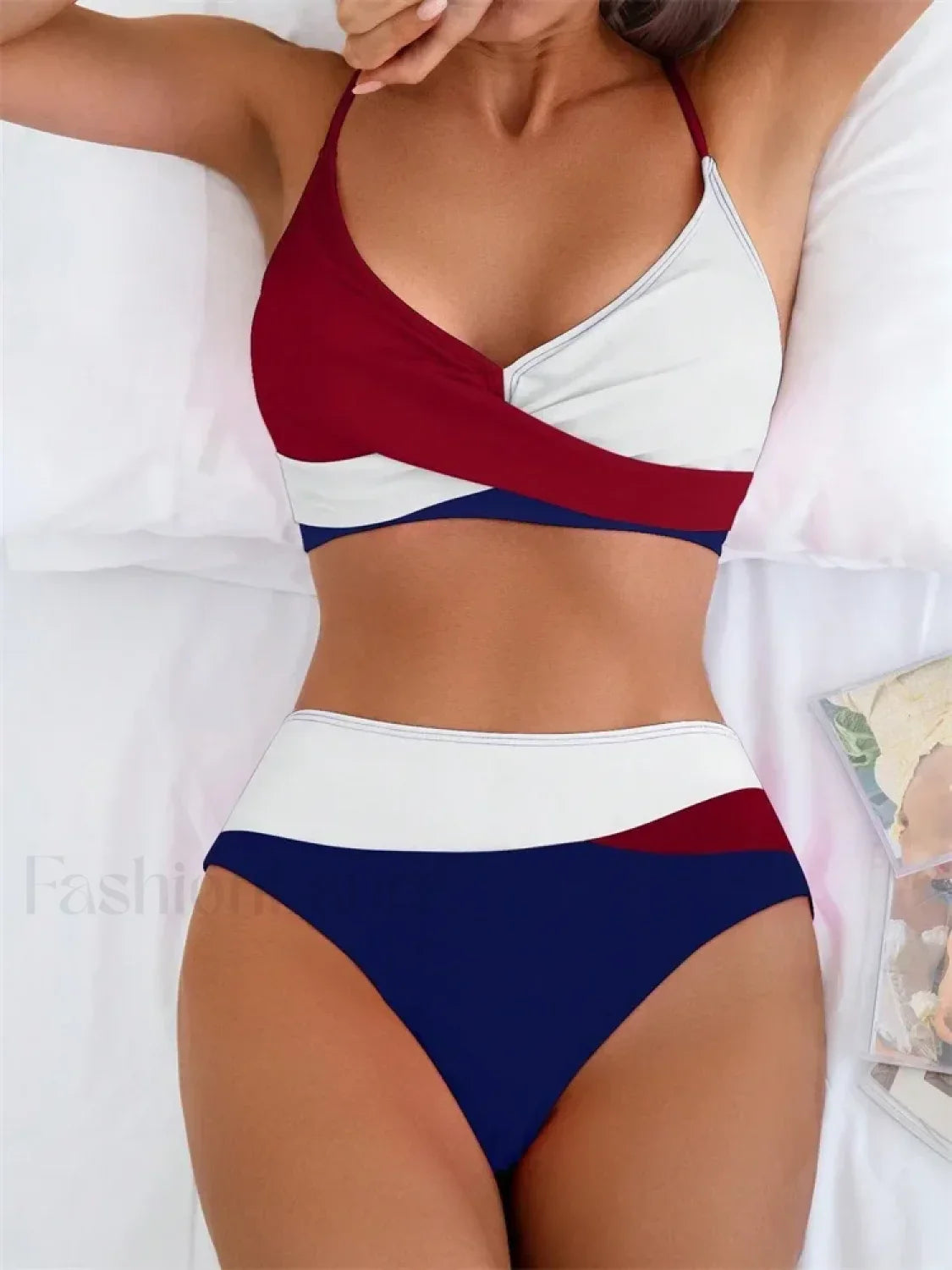 Patchwork String Bikini Set BROWN1 / S