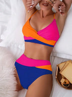 Patchwork String Bikini Set ORANGE3 / S