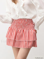 Plaid Cake Ruffle Mini Skirt