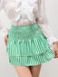 Plaid Cake Ruffle Mini Skirt Green / S