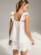 Pure Cotton Ruffle Shorts Set Short Sets