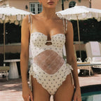 Ruffle V Neck Bathing One Piece white1 / S