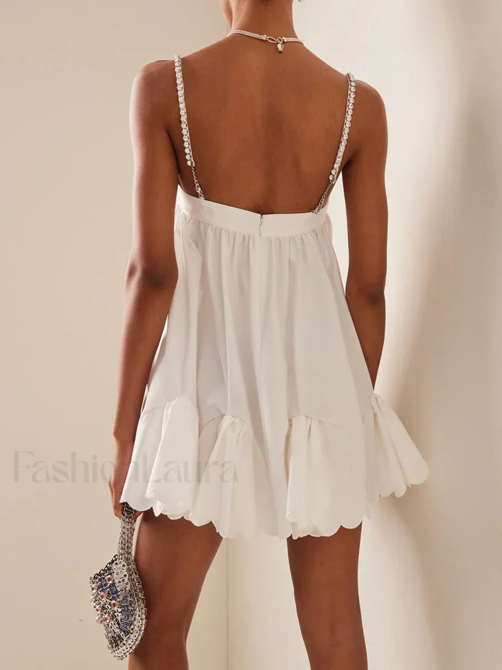 Sequin Hollow Back Mini Dress