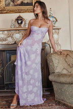 Serena Retro Purple Charming Printed Maxi Dress
