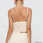 Sheer Beach Bow Tie Crop Top