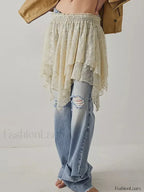 Sheer Floral Lace Mini Skirt