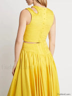 Slim Hollow Pleated Skirt Two Piece Set