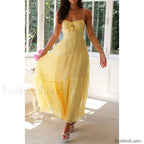 Smocked Bow Front Midi Dress