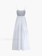 Solid Backless Long Dress Dresses