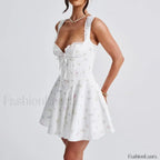 Square Collar Chic Floral Dress