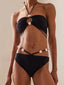 Strap Swimsuit Pearl Magda Bikini Set Black / S