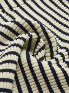 Striped Ruffle Sleeve Knit Top Knit Tops