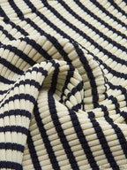 Striped Ruffle Sleeve Knit Top Knit Tops