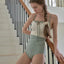 Tie Front Summer One Piece Green / M