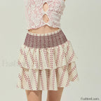 Vintage Shirred Floral Cake Skirt MULTI / S