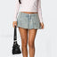 Washed Button Denim Skirt Light Blue / S