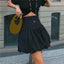 White Bubble Hem Mini Skirt Black / S