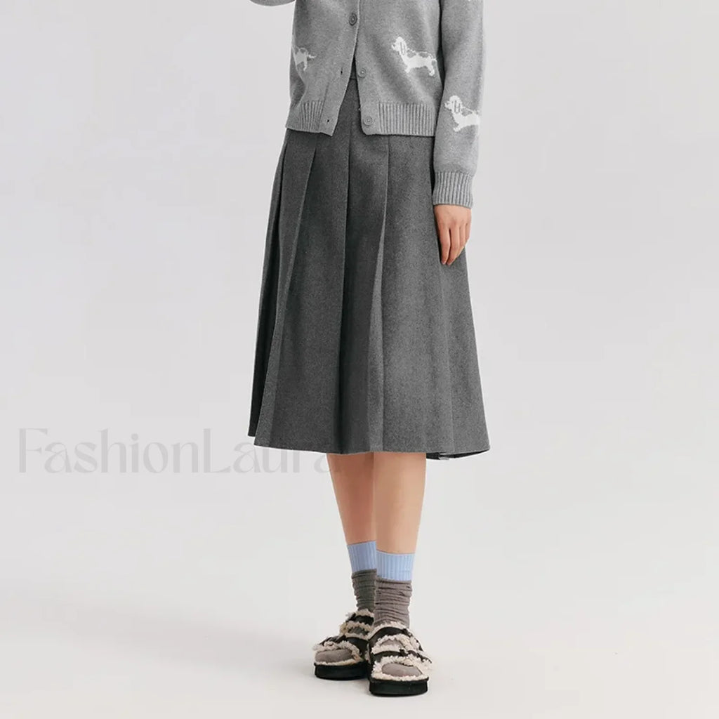 Woolen A line Versatile Skirt