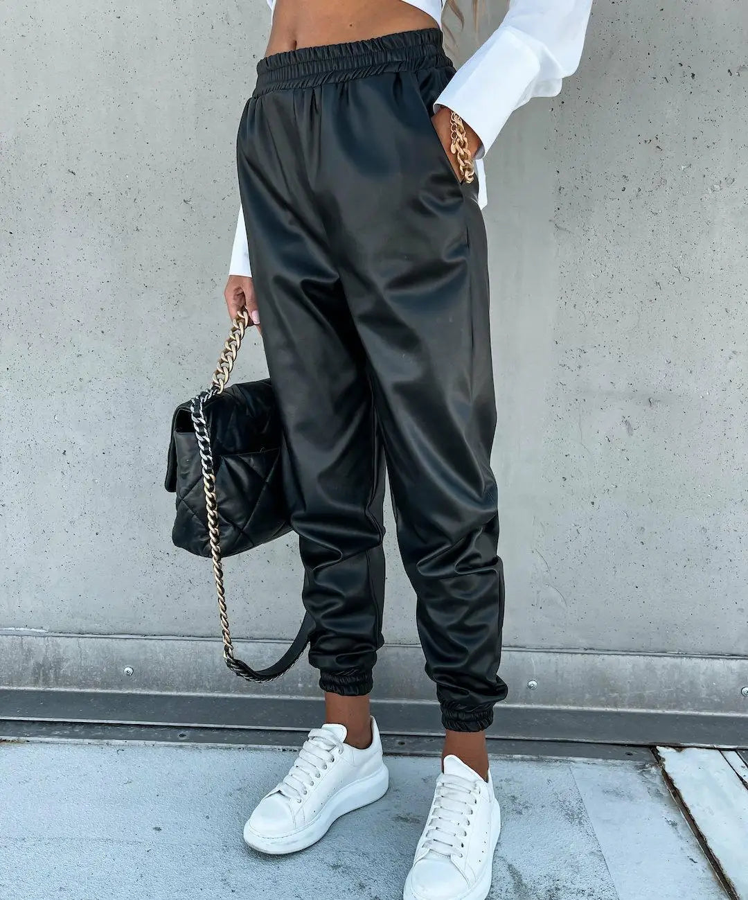 Fall Winter Women's Casual Trousers Solid Color Sweatpants Main image