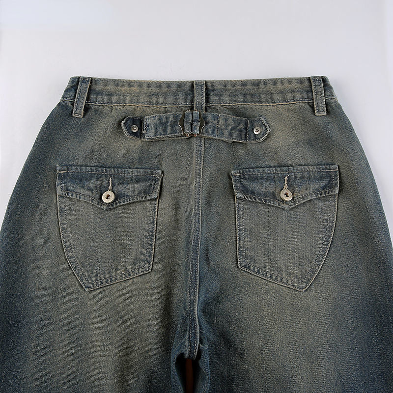 High Waist Vintage Oversized Casual Streetwear Harajuku Straight wide Leg Jeans