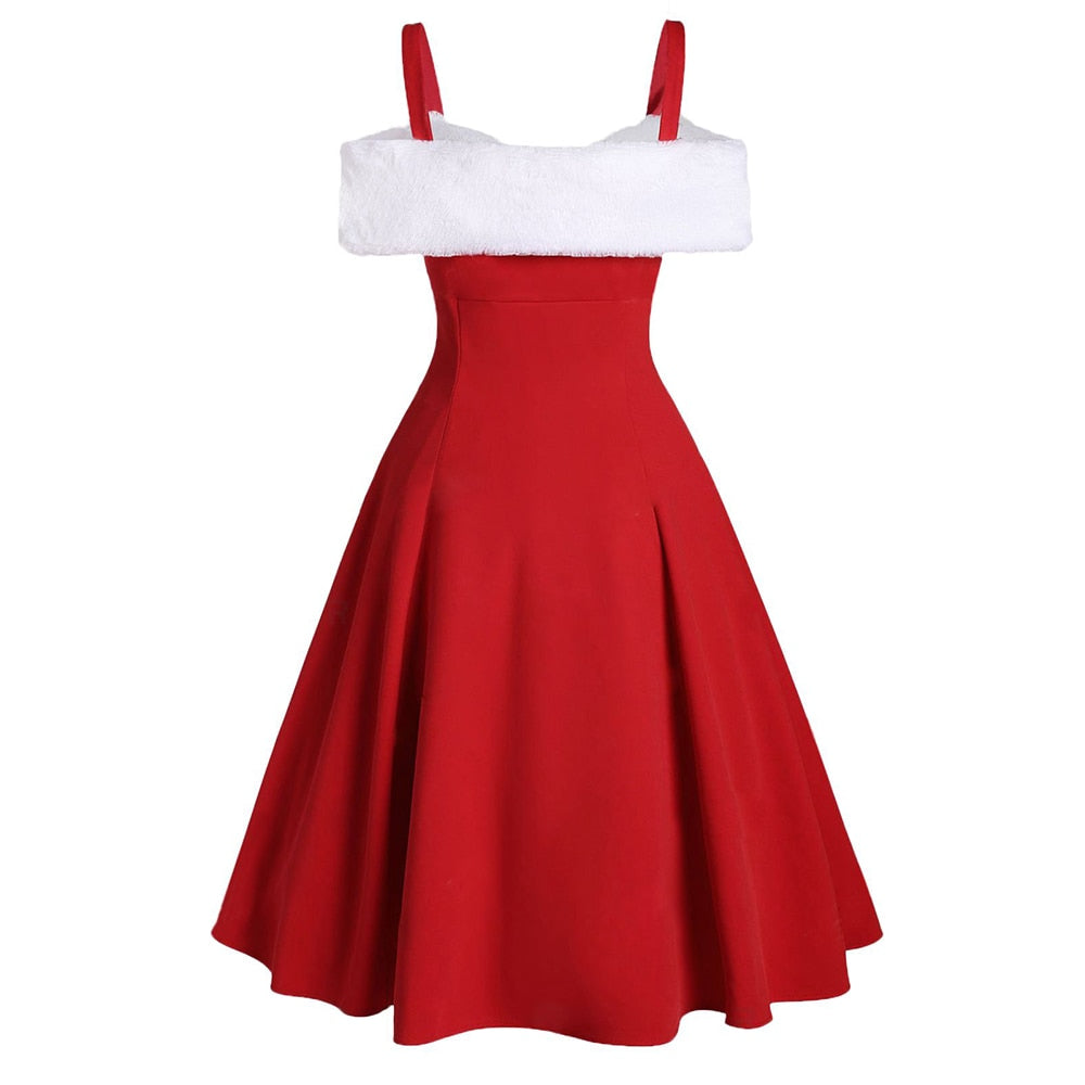 Christmas Dress Clothing + Shawl Pullover Loose Casual Party Red Dresses